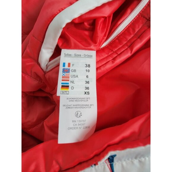 Saint James Women Full Zip Lightweight Reversible Vest Size 6 Red White Sailboat - Picture 6 of 8